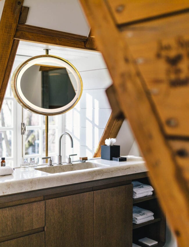 Bathroom vanity in a Loft style suite at luxury boutique hotel Royal Gate Resort, member of The Leading Hotels of The World.